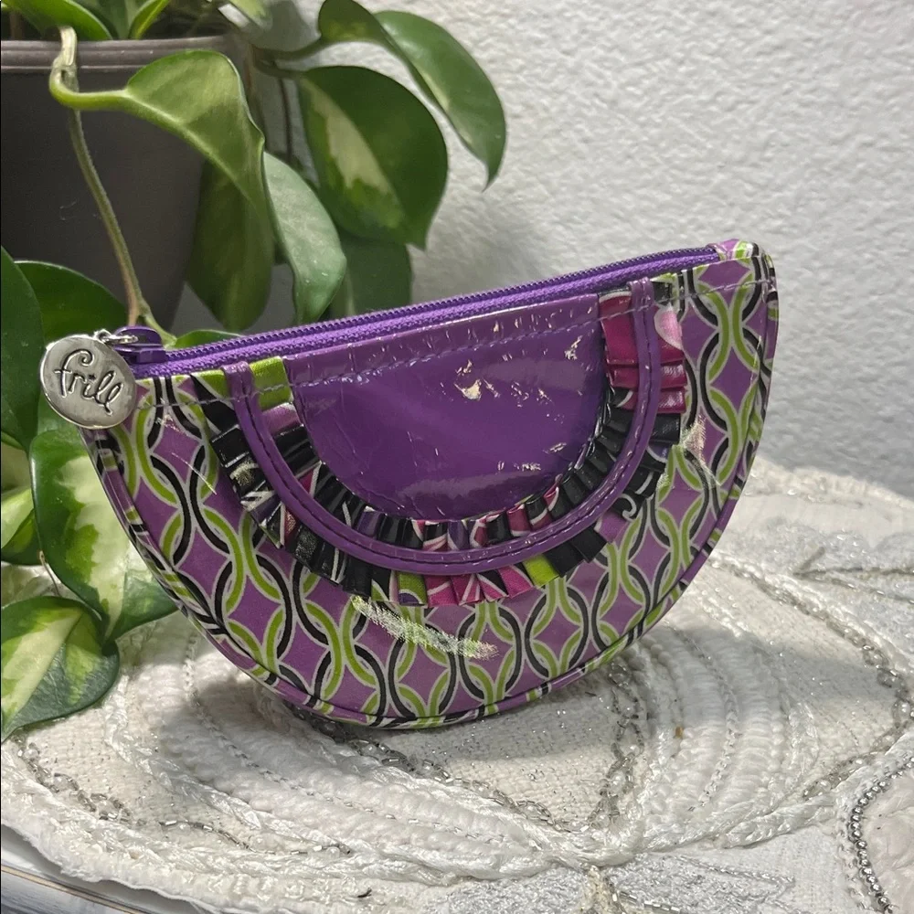 Retired Vera Bradley Purple Punch Frill Coin Purse